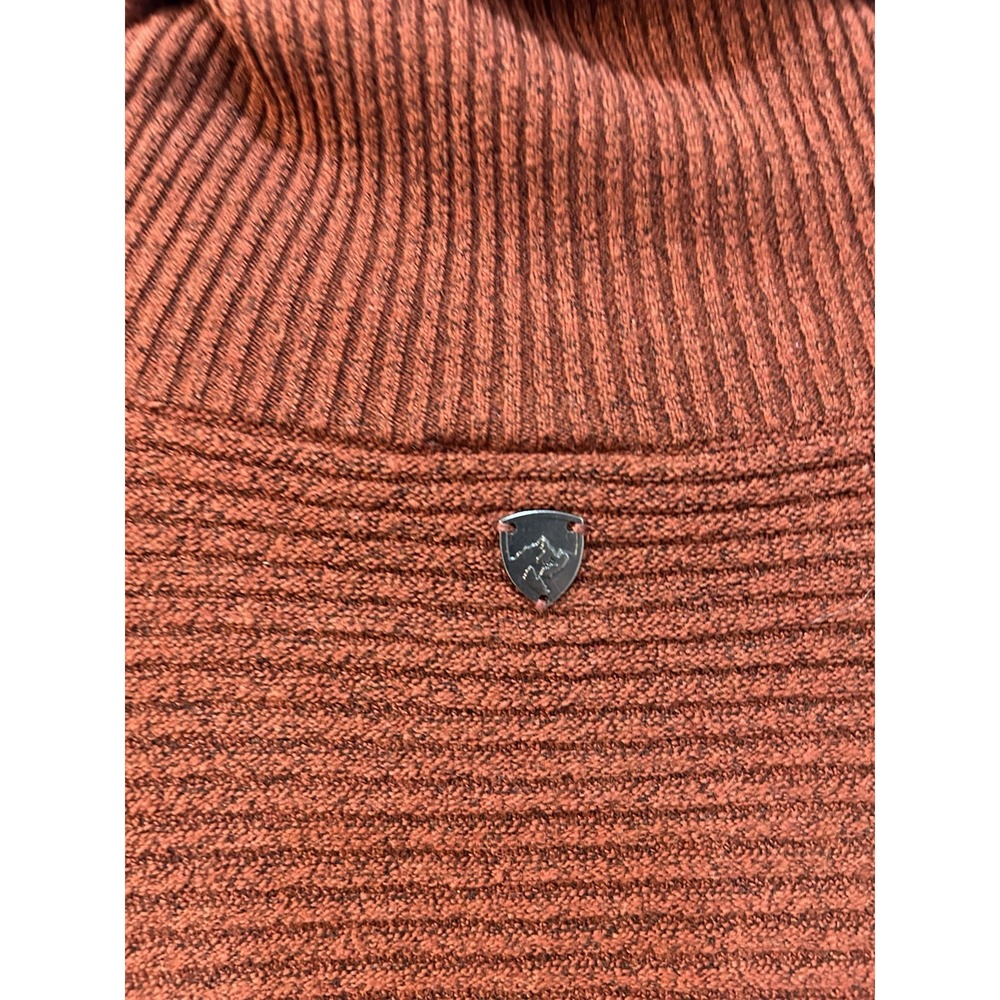 Kuhl Solace Snuggle Up Merino Blend Sweater Sz L Cowl Neck Burnt Orange Casual - Picture 5 of 10